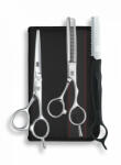 Kasho Set de foarfeci offset Design Master: tuns 5.5 inci+filat 6 inci 38 dinti tip B KDM-55OS/SET (4260163213358)