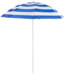 Strend Pro Umbrela plaja, Strend Pro, cu inclinatie, model dungi, albastru si alb, 180 cm (802571) - edanco