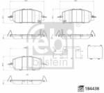 Febi Bilstein set placute frana, frana disc FEBI BILSTEIN 184438 (184438)