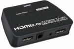 HOPE R Switch HDMI 2.0, 1 intrare si 2 iesiri, suporta UHD 4Kx2K 60Hz, Audio Extractor SPDIF + R L, negru, HOPE R (S1I2OHD4kAEHP)