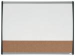  Tabla NOBO Combo, 58x43cm, magnetica si pluta + marker, tavita, magneti, alb, rama arcuita gri-negru (NB-1903810)