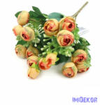  Boglárka csokor díszítőkkel 31 cm - Narancs