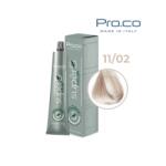 Pro.co Vopsea de par profesionala - fara amoniac - SUPERB - PROCO - 100 ml - 11 02 BLOND SUPER DESCHIS PERLAT (U11/02)