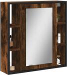  Dulap baie cu oglindă stejar fumuriu 60x16x60 cm lemn compozit (842428)