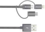 SKROSS Steel line 3in1 (Micro/Type-C/Lightning) 1m USB kábel (3IN1-MICRO-CTYPE-LIGHT) - audaxshop