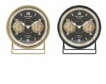 DEKODONIA Stolní hodiny DKD Home Decor Negru Auriu* Fier PVC (12 x 5 x 14 cm) (2 Unități)
