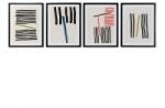 DKD Home Decor Tablou DKD Home Decor Lines Abstract (4 pcs) (35 x 3 x 45 cm)