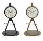 DEKODONIA Stolní hodiny DKD Home Decor Negru Auriu* Fier PVC Loft (17 x 8 x 31 cm) (2 Unități)