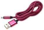 Bravas Кабел USB 2.0 Type A - Micro Type B, 1м, с оплетка цикламен (1000955)