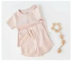 BabyCosy Set tricou cu pantaloni scurti - 100% bumbac organic - Roz, BabyCosy (Marime: 9-12 luni) (BC-CSYW1023-9)