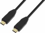 M-CAB 2200046 USB-C apa - USB-C apa 3.1 Adat és töltő kábel - Fekete (3m) (2200046)