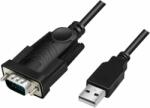LogiLink AU0048A USB-A apa - RS232 soros port átalakító kábel - Fekete (1.5m) (AU0048A)
