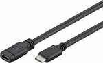 PremiumCord KU31MF1 USB-C apa - USB-C anya 3.2 Gen 1 Hosszabbító kábel - Fekete (1m) (KU31MF1)