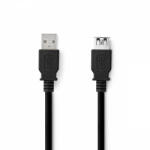 Nedis USB kábel | USB 3.2 Gen 1 | USB-A Dugasz | USB-A Aljzat | 5 Gbps | Nikkelezett | 1.00 m | Kerek | PVC | Fekete | Label (CCGL61010BK10)
