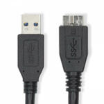 Nedis USB kábel | USB 3.2 Gen 1 | USB-A Dugasz | USB Micro-B Dugasz | 5 Gbps | Nikkelezett | 1.00 m | Kerek | PVC | Kék | Label (CCGL61500BK10)