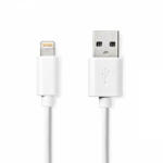 Nedis Lightning Kábel | USB 2.0 | Apple Lightning, 8 Pólusú | USB-A Dugasz | 480 Mbps | Nikkelezett | 2.00 m | Kerek | PVC | Fehér | Label (CCGL39300WT20)