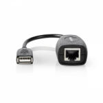 Nedis Aktív USB-kábel | USB 1.1 | USB-A Dugasz | RJ45 Aljzat | 12 Mbps | 0.20 m | Kerek | Nikkelezett | PVC | Réz | Doboz (CCGB60EXTBK500)