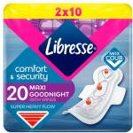 Libresse Maxi Goodnight+ Comfort & Security egészségügyi betét éjszakai használatra 2 x 10 db