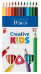 ICO Színes ceruza készlet, háromszögletű, vastag, ICO "Creative kids", 12 különböző szín (TICCKV12) (TICCKV12)