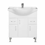 Leziter Bianca Plus 75 alsó szekrény mosdóval, magasfényű fehér színben