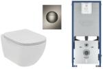 Ideal Standard Set WC Ideal Standard Tesi, suspendat, cadru/clapeta Grohe, Rimless, SoftClose, mat, alb/grafit, T536001-12ST (T536001-12ST)