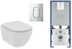 Ideal Standard Set WC Ideal Standard Tesi, suspendat, cadru/clapeta Grohe, Rimless, SoftClose, lucios, alb/crom, T536001-1ST (T536001-1ST)