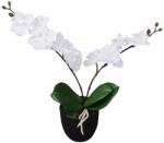 vidaXL Plantă artificială orhidee cu ghiveci, 30 cm, alb (244420)