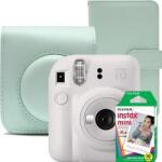 Fujifilm Instax Mini 12 Clay White 10 + green cover and album Aparat foto analogic