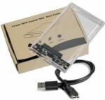 BLACKBIRD SATA Ház 2.5" USB 3.0, 6Gbps, SATA3, átlátszó (BH1506)