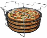 Zilner ZL-2134 Pizza tálcák, 4 formából álló készlet négyszintes állvánnyal, kerek tepsi, 32 cm