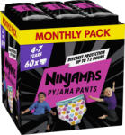 Pampers Pantaloni de pijama Ninjamas Hearts, 60 buc, 7 ani, 17kg-30kg (AGS8006540630488)
