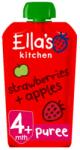 Ella's Kitchen Piure bio de mere si capsune, 120g, Ella's Kitchen