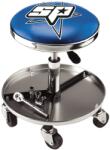 SP Tools Szerelőszék kerek teleszkópos 5 kerék - profi króm - KÉK - SP Tools (SPR-55-K)