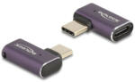Delock USB Adapter 40 Gbps USB Type-C PD 3.1 240 W csatlakozódugóval - csatlakozóhüvellyel, ívelt bal / jobb 8K 60 Hz fém (60287)