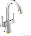 GROHE GRANDERA magasított mosdó csaptelep automata leeresztővel, Króm/arany 20666IG0 (20666IG0)