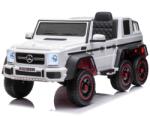 Beneo Mercedes-Benz G63 AMG 6X6 elektromos gyermekautó, Együléses, fehér, 6 kerék független felfüggesztéssel, Hajtás 2 x 45W, 12V10AH Akkumulátor, Műanyag kerekek és ülés, Távirányító, Eredeti Licenc