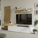 TEMPO KONDELA Nappali fal, fehér/artisan tölgy, REBEKA PLUS