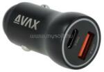 Avax CC601B CARLY+ USB A + Type C 40W gyors autós töltő (fekete) (5999574480279) (5999574480279)