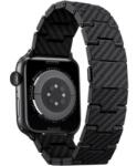Pitaka Curea Smartwatch Pitaka Retro AWB1004, Fibra de carbon, pentru Apple Watch 42mm / 44mm (Negru) (AWB1004)