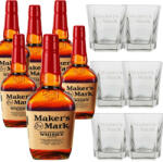 Maker's Mark Makers Mark Whisky 6 db + 6 db Ajándék Pohár (45% 0, 7L)