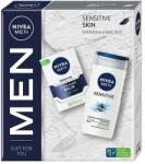 Nivea Férfi ajándékkészlet: Nivea Men Sensitive borotválkozás utáni balzsam, 100 ml + Nivea Men Sensitive tusfürdő, 250 ml