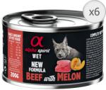 Alpha Spirit prémium nedves macskaeledel, marhahús és dinnye, 6 x 200 g