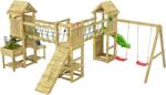 Fungoo Complex de joaca din lemn Fungoo® Optimizer cu trei turnuri, poduri si leagane 08510PK (FU08510PK)