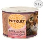 PETKULT Sterilized nedves macskaeledel, nyúl, 12 x 185 g