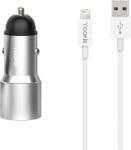 YOOKIE Зарядно за кола Yookie PC4, Quick Charge 3.0, 2xUSB, With Lightning Cable, Different colors - 40144 (DE-40144)