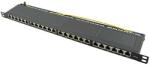 LogiLink Cat. 6A Patch Panel 24-Port STP, black, half unit height (NP0063)