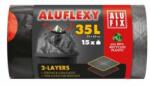 Alufix Saci de gunoi retractabili 35 l / 15 buc, 28my, LDPE 2 straturi, 53 x 60 cm, gri-negru