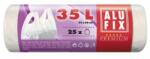 Alufix Saci de gunoi cu legaturi, 35 l / 25 buc. , 10 mic. , 53 x 60 +16 cm, alb, HDPE