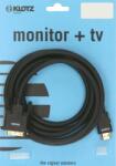 KLOTZ Cablu de monitor ușor cu conectori HDMI A și DVI-D placați cu aur - 2m (DVI-D-HA02)