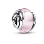 Pandora Moments Körülölelt rózsaszín muranói üveg ezüst charm - 793241C00 (793241C00)
